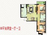 天悦_2室2厅1卫 建面88平米