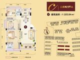 百润花园_3室2厅2卫 建面103平米