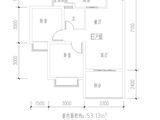 俊羽香草源_1室2厅1卫 建面53平米