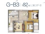 世茂云尚城_2室2厅1卫 建面82平米