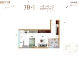 华南城盛世广场_1室1厅1卫 建面56平米