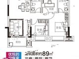 金辉优步悦山_3室2厅2卫 建面89平米