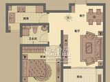 上海滩花园别墅_1室2厅1卫 建面61平米