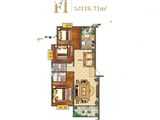 侨乡文化城_3室2厅2卫 建面119平米