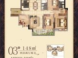 富力天禧花园_4室2厅2卫 建面148平米