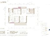 绿地V岛_4室2厅2卫 建面150平米