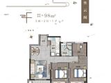 国泰云栖_3室2厅1卫 建面98平米