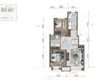华润置地大连湾国际社区_2室2厅1卫 建面80平米