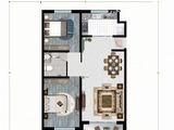 建发芳华里_2室2厅1卫 建面100平米