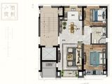 绿城湖畔和庐_2室2厅1卫 建面75平米