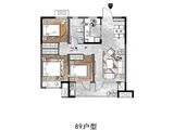 绿地国科健康科技小镇_3室2厅1卫 建面89平米