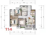 济南融创文旅城_3室2厅2卫 建面114平米