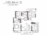 格润小镇_3室2厅2卫 建面143平米