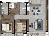 万科翡翠东方_3室2厅2卫 建面130平米