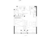 隆基泰和铂悦山_C户型 建面48平米