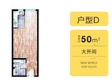 潮白河孔雀城青创天地_D户型 建面50平米