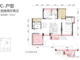 嘉亿爵悦_4室2厅2卫 建面88平米